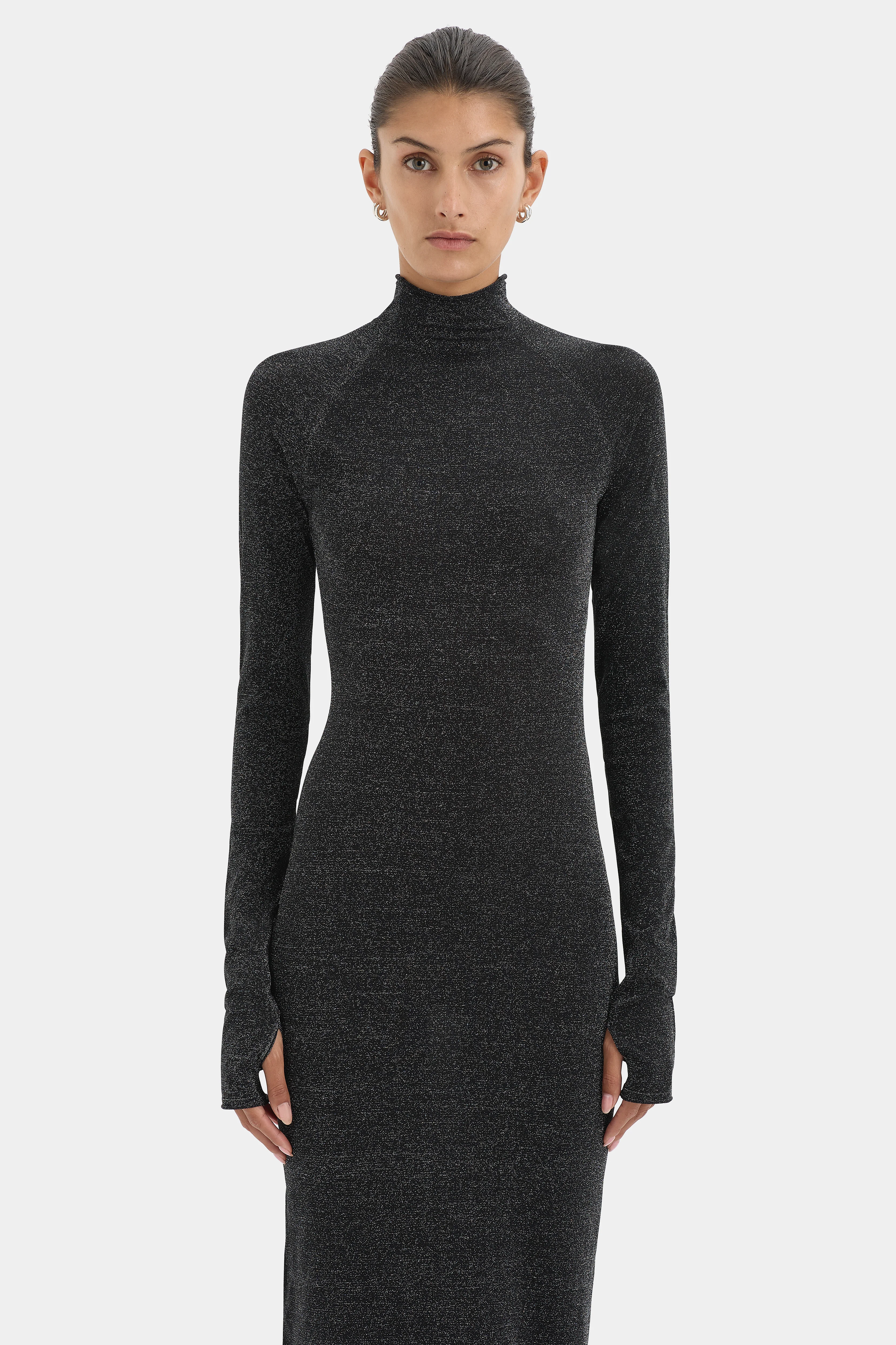 Chiano Metallic Knit Long Sleeve Dress - Image 4