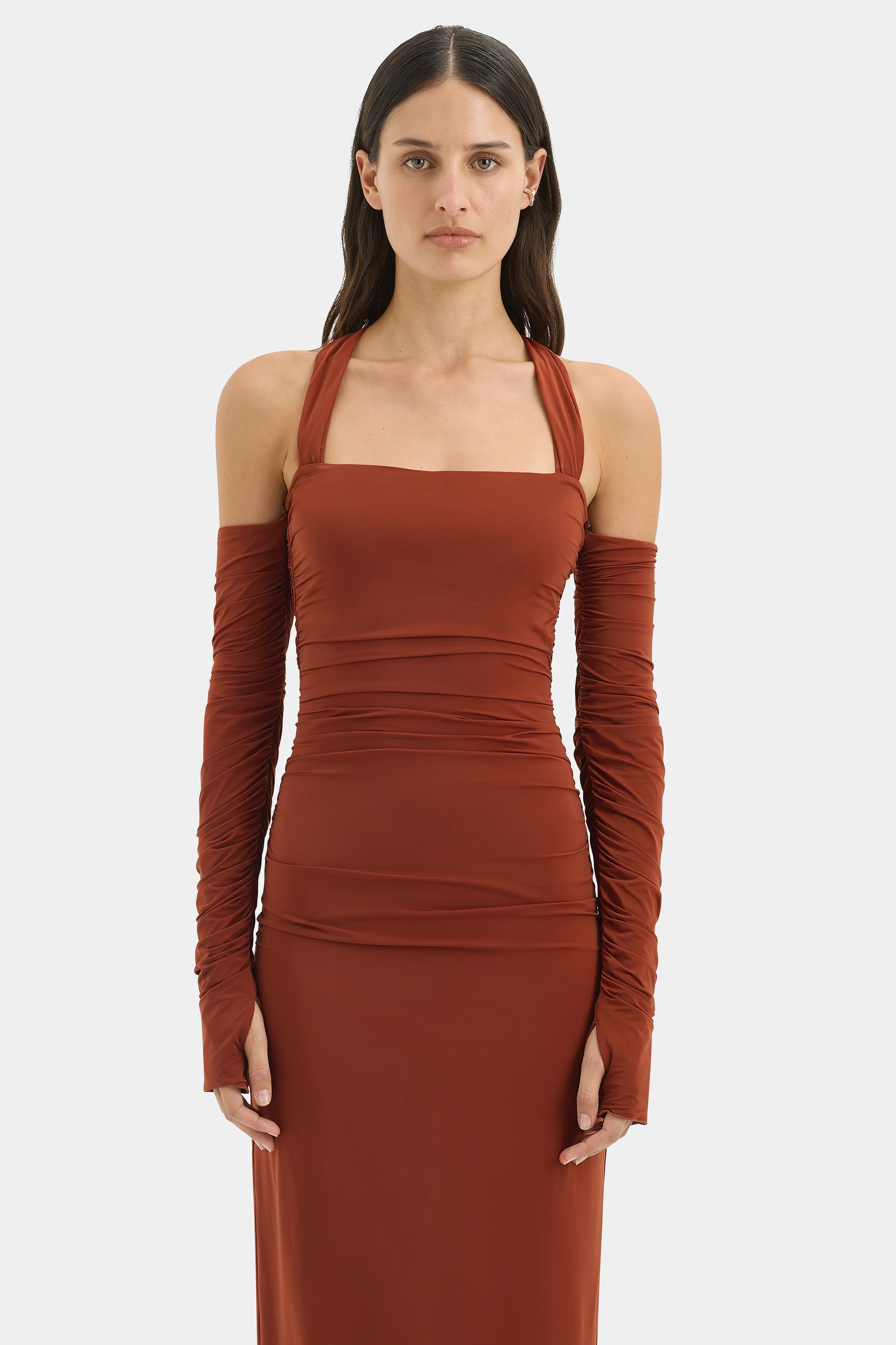 Rosseli Gathered Midi Dress - Image 8